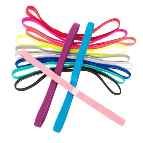 12 Stück einfache elastische Stirnbänder Unisex Sport Haarband rutschfeste Silikonstreifen Schweißführung Yoga Laufen Fitness Haarschmuck 12 Stück einfache elastische Stirnbänder Unisex Sport Haarband rutschfeste Silikonstreifen Schweißführung Yoga Laufen Fitness Haarschmuck von RUHTEUO