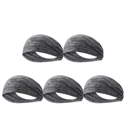 RUHTEUO 1–10 Stück ultradünnes Sport-Schweißband, atmungsaktiv, schweißabsorbierend, elastisches Schweiß-Haarband, weiches Outdoor-Sport-Yoga-Stirnband(Grey 5pcs) von RUHTEUO