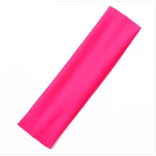 RUHTEUO 2 stücke Einfarbig Sport Stirnbänder Gym Yoga Schweiß Haar Bands Hohe Elastische Make-Up Haar Zubehör Frauen Tennis Haarband(Rose Red) von RUHTEUO