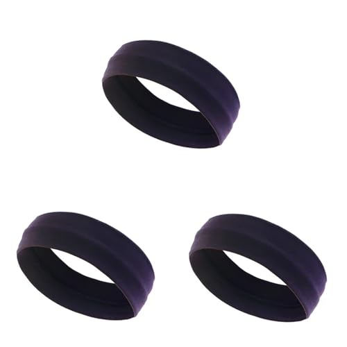 RUHTEUO 3PCS Plain Elastic Yoga Laufen Radfahren Outdoor Sport Schweißband Stirnband Waschen Gesicht Und Make-Up Haarband(Dark coffe) von RUHTEUO