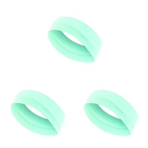 RUHTEUO 3PCS Plain Elastic Yoga Laufen Radfahren Outdoor Sport Schweißband Stirnband Waschen Gesicht Und Make-Up Haarband(Light Blue) von RUHTEUO