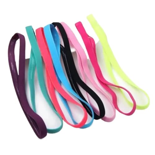 RUHTEUO 5Pcs Candy Farbe Frauen Männer Yoga Haar Bands Sport Stirnband Mädchen Sport Anti-slip Elastische Gummi Schweißband Fußball laufen(Colour-5pcs) von RUHTEUO
