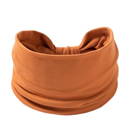 RUHTEUO Breites seitliches elastisches Band for Damen, Yoga-Haarbänder, einfarbig, Sport-Haarband, Krawatte, Bandanas, Stirnband, Kopfbedeckung, Turbane(Ff258-3 brown) von RUHTEUO