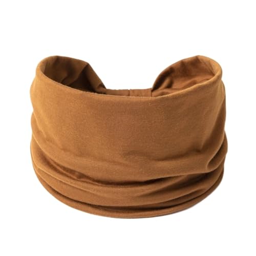 RUHTEUO Breites seitliches elastisches Band for Damen, Yoga-Haarbänder, einfarbig, Sport-Haarband, Krawatte, Bandanas, Stirnband, Kopfbedeckung, Turbane(TM01-6shallow coffee) von RUHTEUO