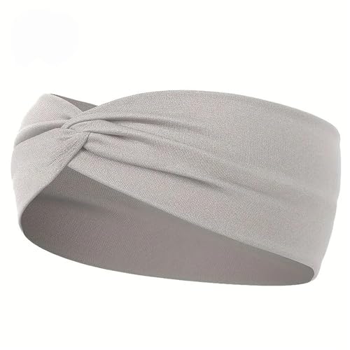 RUHTEUO Einfarbig geknotetes Haarband, elastisches breites Stirnband, Damen, Unisex, Sport, Yoga, Laufen, Kreuz-Stirnband, Kopfbedeckung(Color-13) von RUHTEUO