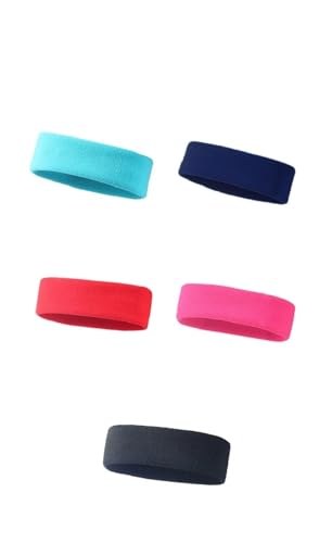 RUHTEUO Elastische Feste Verbreitert Professionelle Anti Schweiß Stirnband Sport Haarband Haar Zubehör Laufen Radfahren Outdoor Sport Sweatb(Set) von RUHTEUO