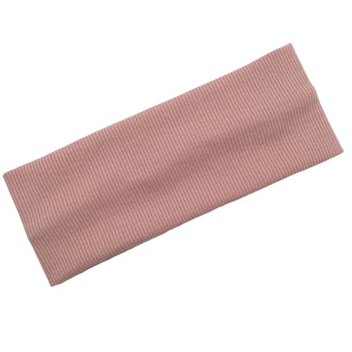 RUHTEUO Solide Strick Stirnband for Frauen Mädchen Herbst Winter Sport Yoga Schweiß Aufnahme Kopfbedeckung Elastische Haarbänder Haar Zubehör(Light pink Headband) von RUHTEUO