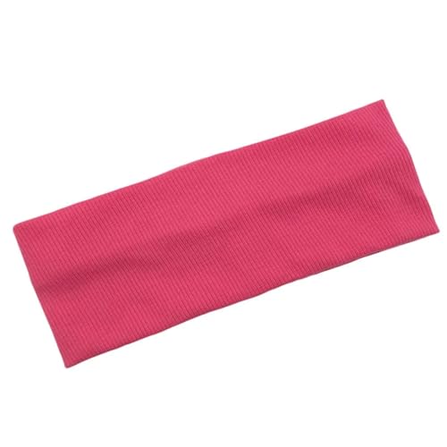 RUHTEUO Solide Strick Stirnband for Frauen Mädchen Herbst Winter Sport Yoga Schweiß Aufnahme Kopfbedeckung Elastische Haarbänder Haar Zubehör(Rose red Headband) von RUHTEUO