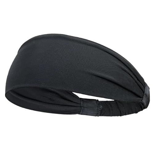 RUHTEUO Sport Stirnbänder for Männer Frau Gym Yoga Schweiß Haarbänder weiche elastische Haarbänder Stretch Outdoor Sport Schweißbänder(Black) von RUHTEUO