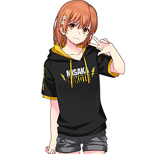RUIBOCOS A Certain Scientific Railgun Misaka Mikoto Impression Kurzärmeliges Hoodie T-Shirt Cosplay Costumes Unisex (L) von RUIBOCOS