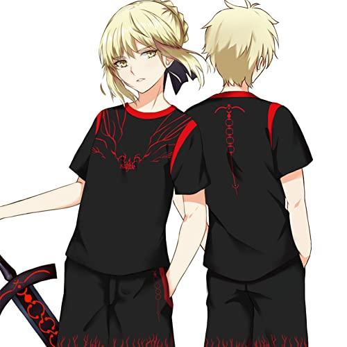 RUIBOCOS Fate Grand Order Altria Pendragon (Alter) Saber Impression T-Shirt Cosplay Kleidung für Männer und Frauen (Shorts,3XL) von RUIBOCOS