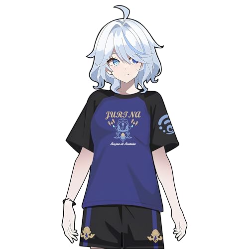 RUIBOCOS Genshin Impact Furina Charakter Element T-Shirt und Shorts Set Casual Kurzarm Sommer Kostüm Unisex (Shorts,2XL) von RUIBOCOS