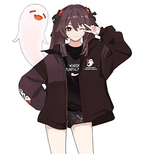 RUIBOCOS Genshin Impact HuTao Graphic Impression Mantel Charakter, passendes Set für Cosplay Unisex (Trousers,M) von RUIBOCOS