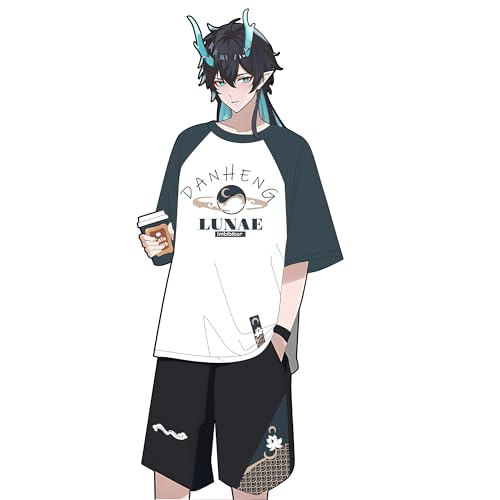 RUIBOCOS HonKai Star Rail Imbibitor Lunae Charakter Element T-Shirt und Shorts Anzug Casual Aummer Kostüm Unisex (Shorts,L) von RUIBOCOS