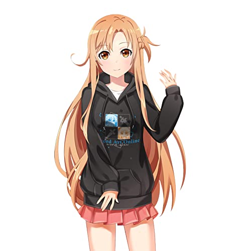 RUIBOCOS Sword Art Online Yuuki Asuna Graphic Print Langarm Kordelzug Hoodie Casual Sweatshirt Unisex (2XL) von RUIBOCOS