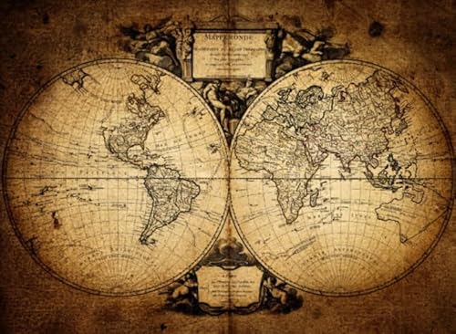 1000 Stück Puzzles - Vintage Map Art Poster - Family Stress Reduction Games - Erwachsene Challenge Game - Wand Kunst Dekoration Yq206Zp von RUIYANMQ
