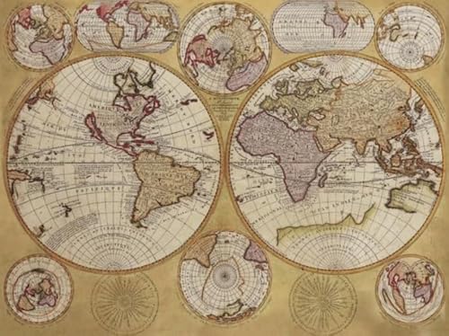 1000 Stück Puzzles - Vintage Map Art Poster - Family Stress Reduction Games - Erwachsene Challenge Game - Wand Kunst Dekoration Yq209Zp von RUIYANMQ