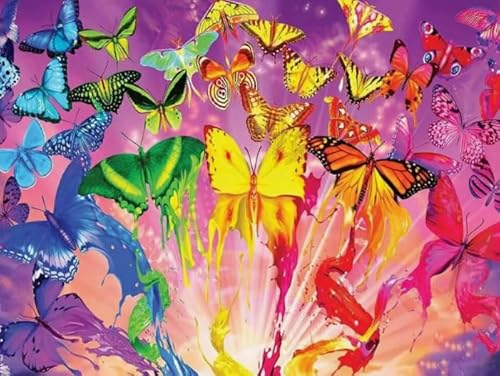1000 Teile - Abstract Butterflys Kunst Plakate - Buntes Unregelmäßiges Puzzle - Lernspielzeug Für Adult - Erwachsene Spaß Herausforderung Spielzeug Wd01Zt von RUIYANMQ
