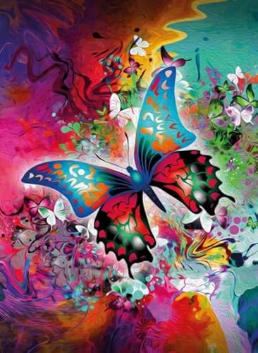 1000 Teile - Abstract Butterflys Kunst Plakate - Buntes Unregelmäßiges Puzzle - Lernspielzeug Für Adult - Erwachsene Spaß Herausforderung Spielzeug Wd01Zt von RUIYANMQ