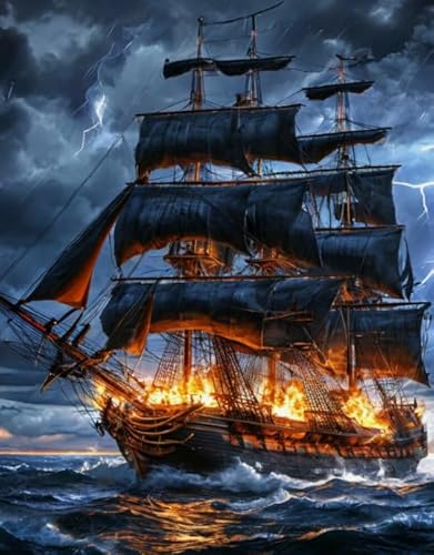 1000 Teile - Abstract Shipss Painting - Spiele Zum Stressabbau In Der Familie - Puzzles Für Erwachsene Und Jugendliche - Wand Kunst Dekoration Wd01Zt von RUIYANMQ