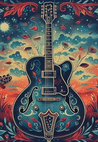 1000 Teile - Abstrakte Kunst Colour Guitars Plakate - Buntes Puzzle - Adult Personalisiertes Puzzle-Spielzeug Für Erwachsene - Familie Spaß Herausforderung Spielzeug Wd01Zt von RUIYANMQ
