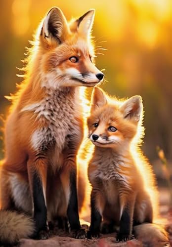 1000 Teile - Animal Foxss Plakate - Lernspielzeug Für Adult - Spiele Zum Stressabbau In Der Familie - Erwachsene Puzzles Challenge Game Wd01Zt von RUIYANMQ