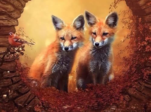 1000 Teile - Animal Foxss Plakate - Lernspielzeug Für Adult - Spiele Zum Stressabbau In Der Familie - Erwachsene Puzzles Challenge Game Wd01Zt von RUIYANMQ