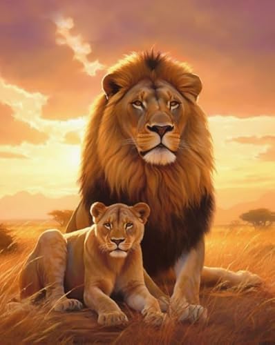 1000 Teile - Animal Lionss Plakate - Lernspielzeug Für Adult - Spiele Zum Stressabbau In Der Familie - Erwachsene Puzzles Challenge Game Wd01Zt von RUIYANMQ