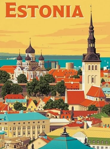 1000 Teile - Estonia City Travel Art Poster - Irregulär Puzzle - Lernspielzeug Für Kinder - Erwachsene Challenge Game - Wand Kunst Dekoration Yq194Zy von RUIYANMQ