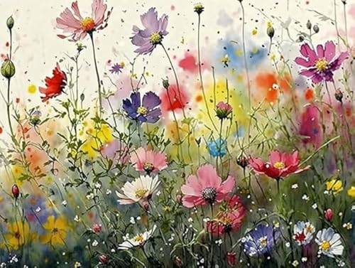1000 Teile - Flowers Painting - Buntes Puzzle - Wand Kunst Dekoration - Adult Personalisiertes Herausforderungs Spielzeug Wd01Zt von RUIYANMQ