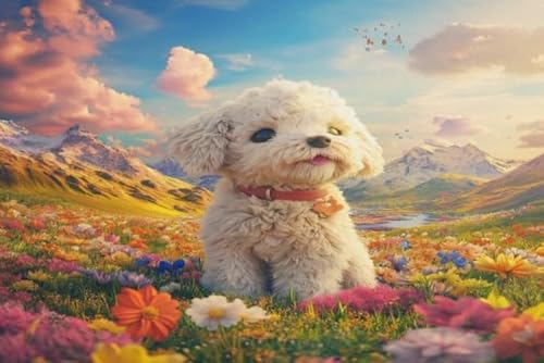 1000 Teile Kunst Puzzle - Abstract Teddyss Dogs Painting - Adult Personalisiertes Herausforderungs Spielzeug - Spiele Zum Stressabbau In Der Familie Wd01Zt von RUIYANMQ
