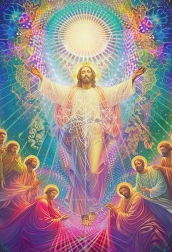 1000 Teile Kunst Puzzle - Buntes Jesus Plakate - Difficult Unregelmäßige Puzzle-Teile - Familie Stressabbau Lernspielzeug - Wand Kunst Dekoration Wd01Zt von RUIYANMQ