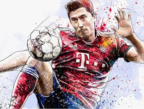 1000 Teile - Lewandowskis Plakate Soccer Player,Abstract Puzzle - Dekomprimierungsspiel Für Erwachsene - Gedächtnis-Kognitions-Spiele Yq125Zy von RUIYANMQ