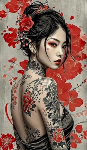 1000 Teile Puzzle,Adult Stress Relief Spielzeug - Japanese Geishas Tattooed Girlss Poster - Erwachsene Stressabbau Spiel Kunst Bild - Wand Kunst Dekoration Yq28Zy von RUIYANMQ