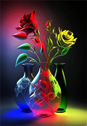 1000 Teile Puzzle,Rosess Flower Art Oil Painting ，Für Familien Spiele Zur Stressreduzierung,Wand Kunst Dekoration Wn207Zk von RUIYANMQ