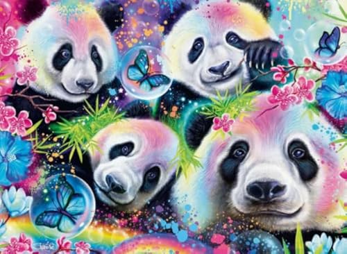 1000 Teile Puzzle - Buntes Animal Pandass Plakate - Lernspielzeug Für Adult - Erwachsene Familie Stress Relief Puzzle Spielzeug Wd01Zt von RUIYANMQ