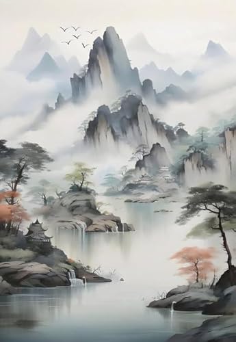 1000 Teile Puzzles - Chinese Style Washs Painting - Spiele Zum Stressabbau In Der Familie - Erwachsene Challenge Game - Wand Kunst Dekoration Wd01Zt von RUIYANMQ