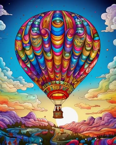 1000 Teile Puzzles - Hotair Balloons Painting - Buntes Abstract Puzzle - Gedächtnis Spiele Für Erwachsene - Lernspielzeug Für Familien Wd01Zt von RUIYANMQ