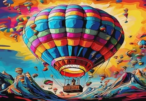 1000 Teile Puzzles - Hotair Balloons Painting - Buntes Abstract Puzzle - Gedächtnis Spiele Für Erwachsene - Lernspielzeug Für Familien Wd01Zt von RUIYANMQ