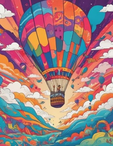 1000 Teile Puzzles - Hotair Balloons Painting - Buntes Abstract Puzzle - Gedächtnis Spiele Für Erwachsene - Lernspielzeug Für Familien Wd01Zt von RUIYANMQ