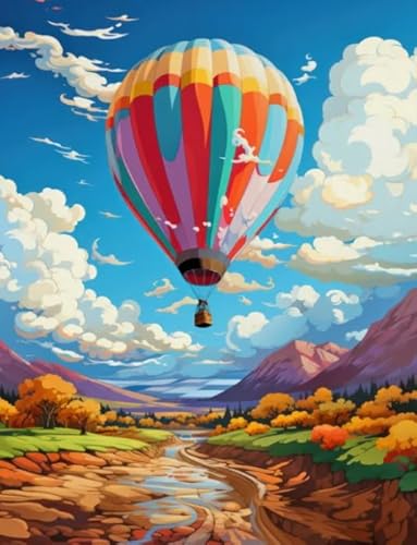 1000 Teile Puzzles - Hotair Balloons Painting - Buntes Abstract Puzzle - Gedächtnis Spiele Für Erwachsene - Lernspielzeug Für Familien Wd01Zt von RUIYANMQ