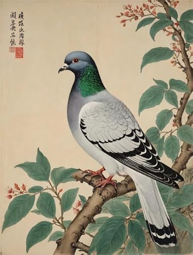 1000 Teile Puzzles - Pigeons Gongbi Painting - Für Erwachsene Personalisiert Herausforderung Spielzeug - Wand Kunst Dekoration Wn214Zk von RUIYANMQ