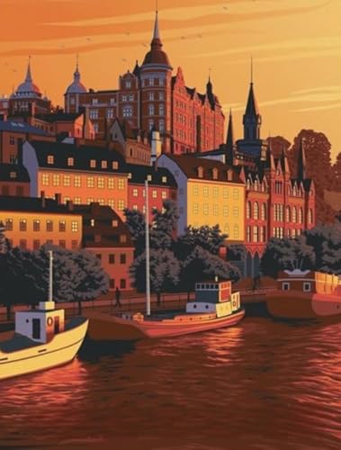 1000 Teile - Sweden City Travel Art Poster - Colourful Puzzle - Dekomprimierungsspiel Für Erwachsene - Gedächtnis-Kognitions-Spiele Yq182Zy von RUIYANMQ