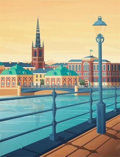 1000 Teile - Sweden City Travel Art Poster - Colourful Puzzle - Dekomprimierungsspiel Für Erwachsene - Gedächtnis-Kognitions-Spiele Yq184Zy von RUIYANMQ