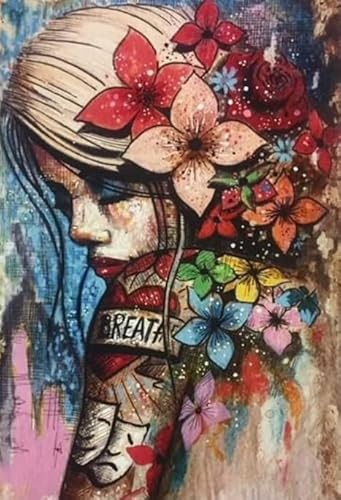 Abstract Graffiti Girlss Painting - 1000 Teile Puzzle - Buntes Puzzle - Adult Personalisiertes Herausforderungs Spielzeug - Familienspaß Schwierige Herausforderung Spielzeug Wd01Zt von RUIYANMQ