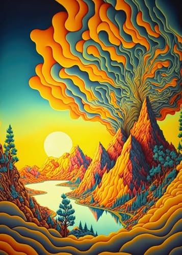 Abstrakte Kunst Farms Landscape Poster,1000 Teile Puzzle,Irregulär Puzzles Bild,Lernspielzeug Für Kinder,Gedächtnis Kognition Puzzle Spiele Yq395Zy von RUIYANMQ