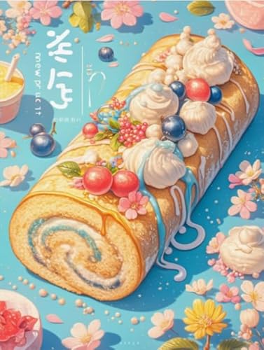 Buntes Desserts Painting - Puzzle 1000 Teile - Spiele Zum Stressabbau In Der Familie - Erwachsene Spaß Herausforderung Spielzeug - Wand Kunst Dekoration Wd01Zt von RUIYANMQ