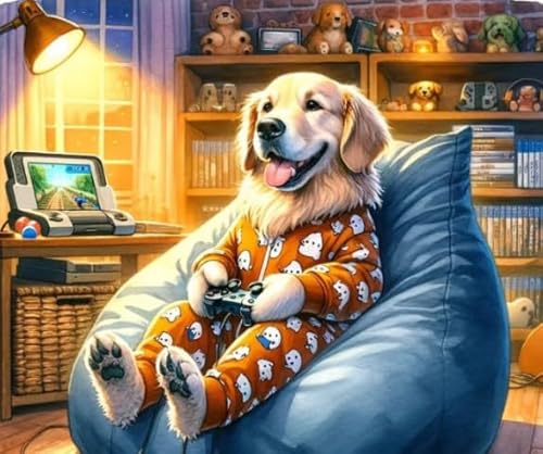 Buntes Unregelmäßiges Puzzle,Dogs Playing Games Abstrakte Kunst Plakat ，Für Erwachsene Personalisiert Herausforderung Spielzeug ，Heim-Dekoration ，1000 Teile Puzzles Wn77Zk von RUIYANMQ