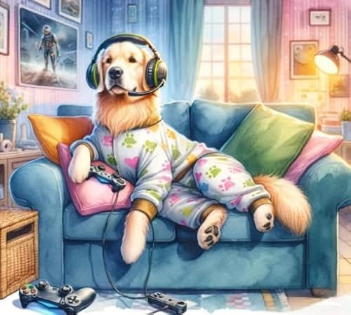 Buntes Unregelmäßiges Puzzle,Dogs Playing Games Abstrakte Kunst Plakat ，Für Erwachsene Personalisiert Herausforderung Spielzeug ，Heim-Dekoration ，1000 Teile Puzzles Wn78Zk von RUIYANMQ