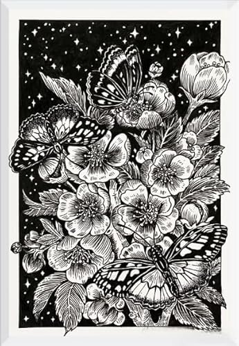 Butterflys Black Or White Illustrations Painting - Difficult Puzzle - Für Erwachsene Challenge Game - Wand Kunst Dekoration - 1000 Teile Puzzles Wn496Zk von RUIYANMQ